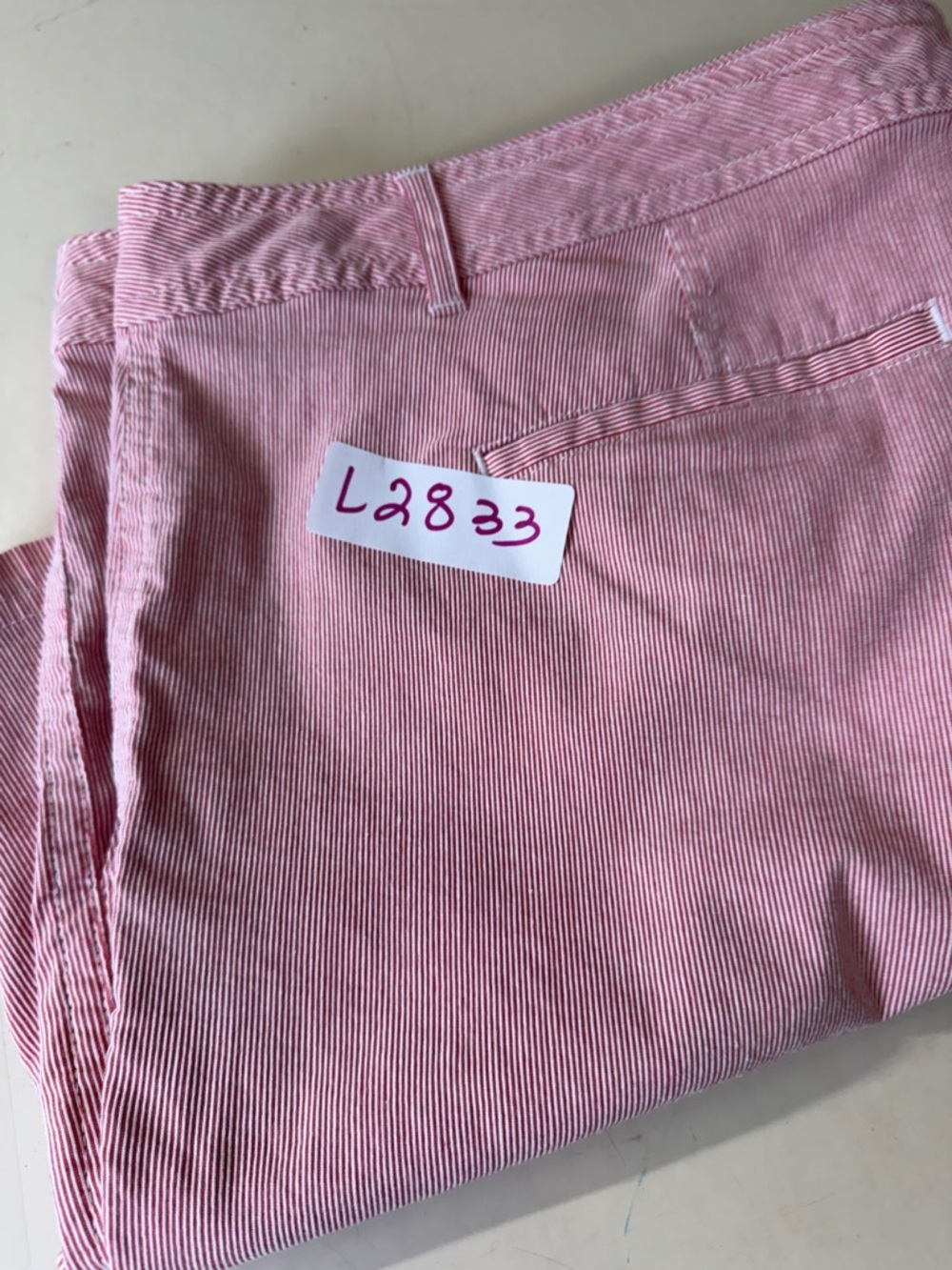 Izod Red/whiteCotton Bermuda Shorts with Front Pockets - Picture 10 of 10